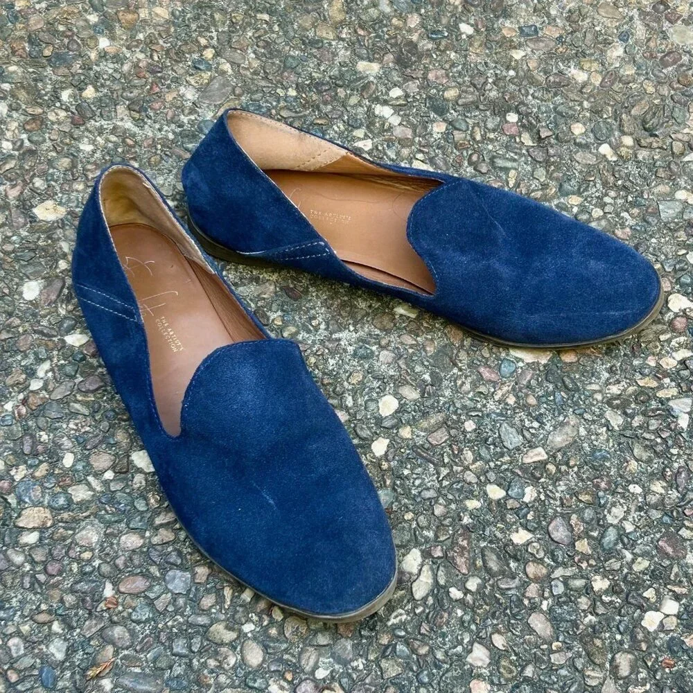 Franco Sarto Blue Suede Loafers Slip on Size 7 - Picture 10 of 10